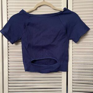 Free People Movement Women’s Cut It Out Blue Short Sleeve  Size M/L (Never Worn)
